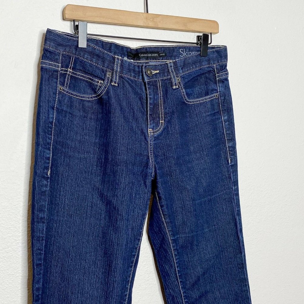 Calvin Klein Jeans Skinny Mid Rise Dark Wash Jeans - Picture 3 of 7